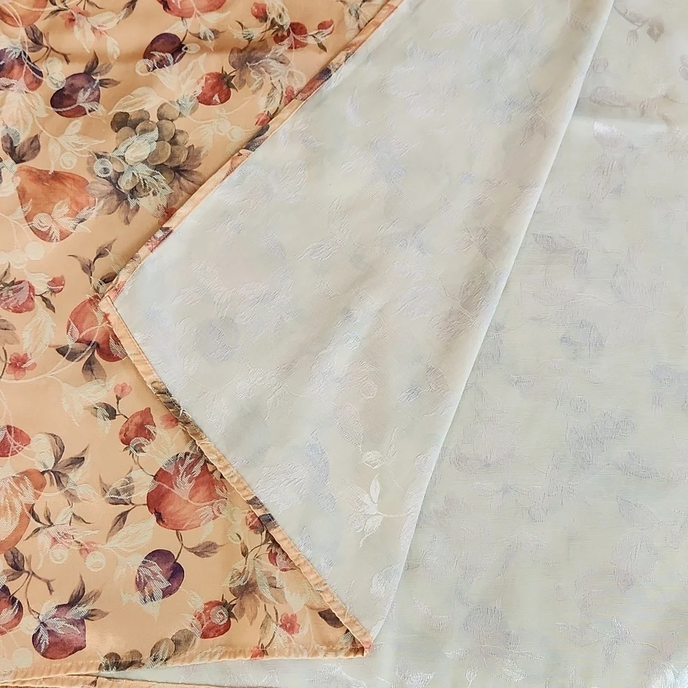Fall Colors Tablecover With Fruit,  Vintage 82 X 56